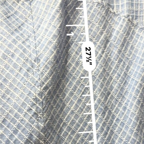 Ali miles 100% cotton blue and white checkered button down with 3/4 sleeves sz S - Picture 2 of 6